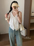MATINEE Lace Border Drawn String Collar Tops